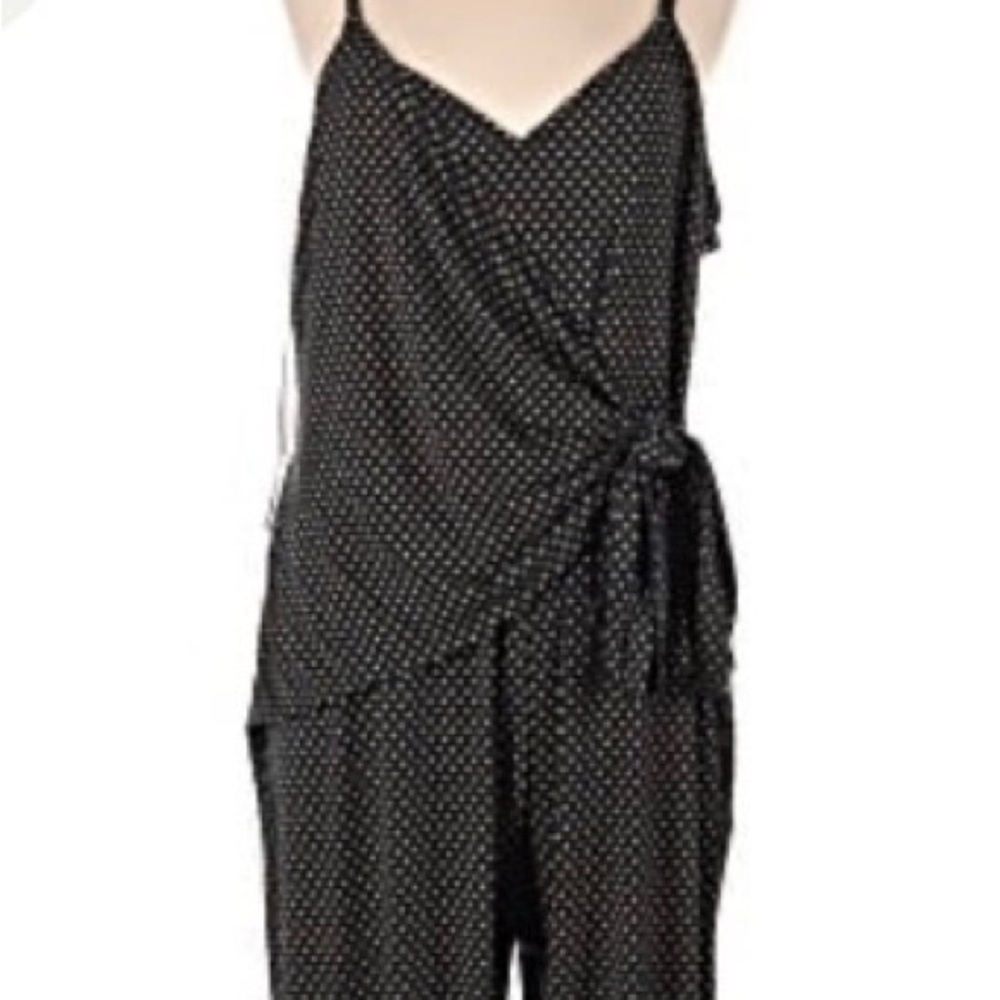 Michael Kors Black Jumpsuit with White Polka Dots